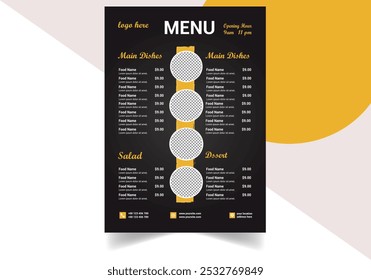 Food menu flyer design template