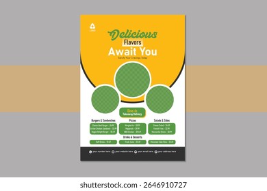 Food menu flyer design template