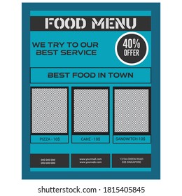 Food menu flyer template design