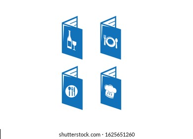 Food menu icon vector illustration blue color version