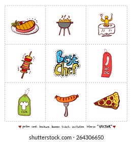food menu illustrations - vector