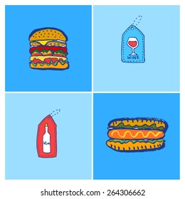 food menu illustrations - vector