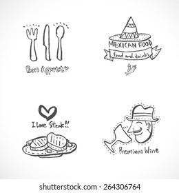 food menu illustrations - vector