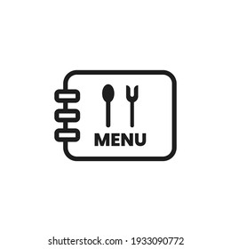 Food menu line art icons, pictograms, simple symbols, notebooks