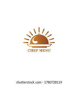 food menu logo, cutlery. Color illustration of vector design template