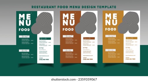 Food menu new concept design for restaurant business for any kind of food item flyer design abstract food menu design green yellow other color design 