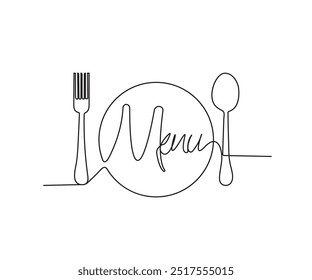 Food menu one line art design