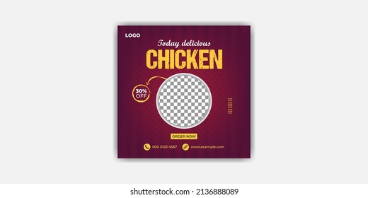 Food menu online promotion social media post banner template