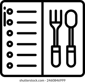 Food menu outline icon vector illustration