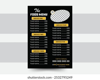 Food menu poster design templet