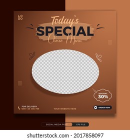 Food menu promo social media square banner template