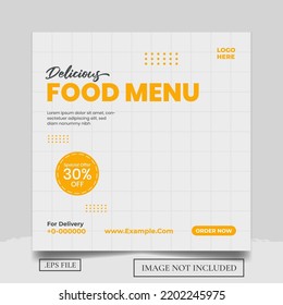 Food menu promotion social media banner post template