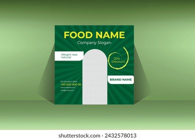Food menu promotion social media banner post  design template