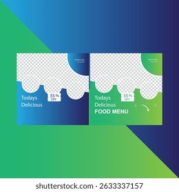Food Menu Promotion Templates with 35% Off Offer