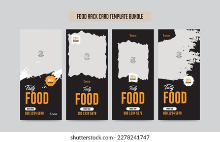 Food Menu Rack Card Template Bundle Restaurant Dl Flyer 