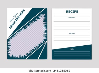 food menu recipe book design template for cookbook