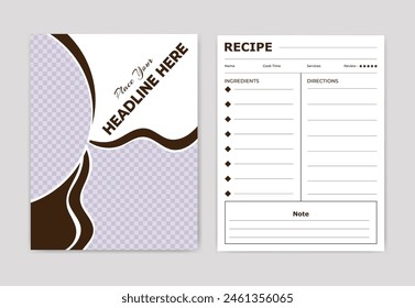 food menu recipe book design template for cookbook