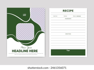 food menu recipe book design template for cookbook