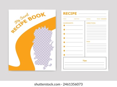 food menu recipe book design template for cookbook