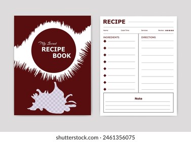 food menu recipe book design template for cookbook