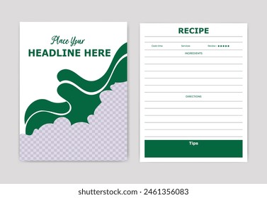 food menu recipe book design template for cookbook