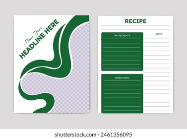 food menu recipe book design template for cookbook