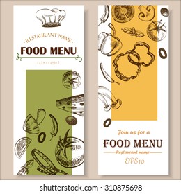 
food menu restaurant cafe  brochure. drawing template. vegetable retro color  vector illustration 