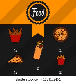 Food menu. Restaurant menu design - Vector illustration