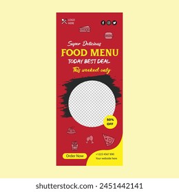 Food menu and restaurant Instagram and Facebook story template