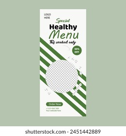 Food menu and restaurant Instagram and Facebook story template