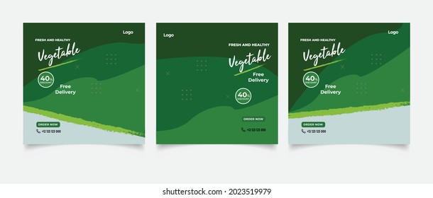 Food menu and restaurant social media banner template