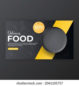 food menu and restaurant social media cover template for promotion