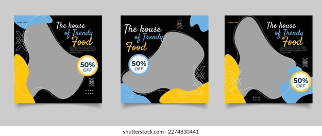  Food menu and restaurant social media banner template