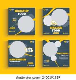 food menu and restaurant social media banner or instagram post template