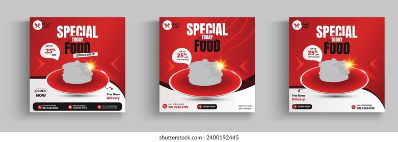 food menu and restaurant social media banner template
