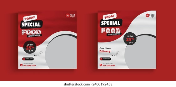 food menu and restaurant social media banner template