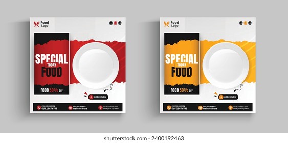 food menu and restaurant social media banner template