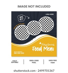 Food menu and restaurant social media banner template,Special delicious food social media banner post template.