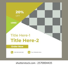 Food menu and restaurant social media banner 
