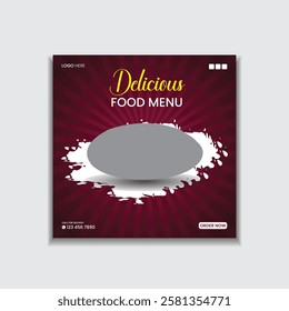 Food menu restaurant food social media post template