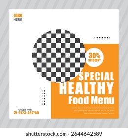 Food menu and restaurant social media banner