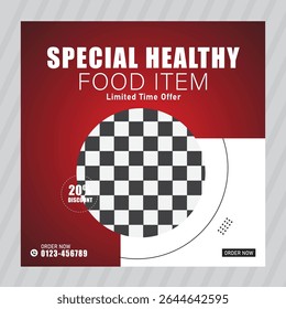 Food menu and restaurant social media banner