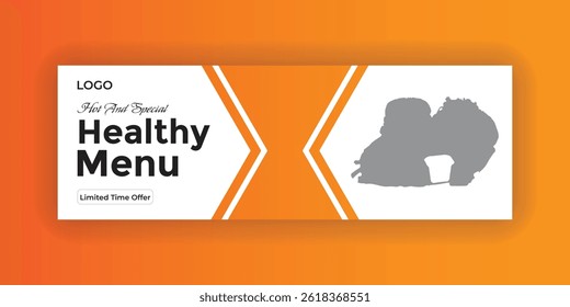 Food menu and restaurant web banner template