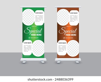 Food Menu Roll Up Design.