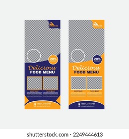 Food Menu Roll up Template design. Vector design.