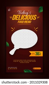Food menu sale promo social media story template