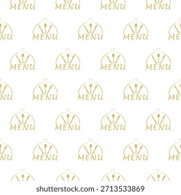 Food menu seamless pattern isolated on white background