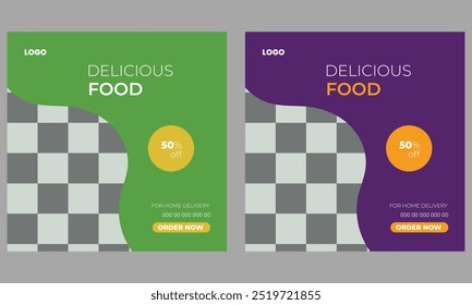 food menu social media banner template