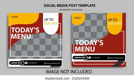Food menu social media Instagram template