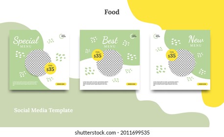 Food Menu Social Media Post Template for food promo with abstract theme